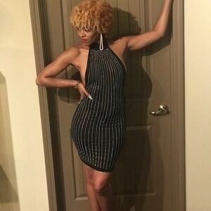 Elegant Black Halter Dress